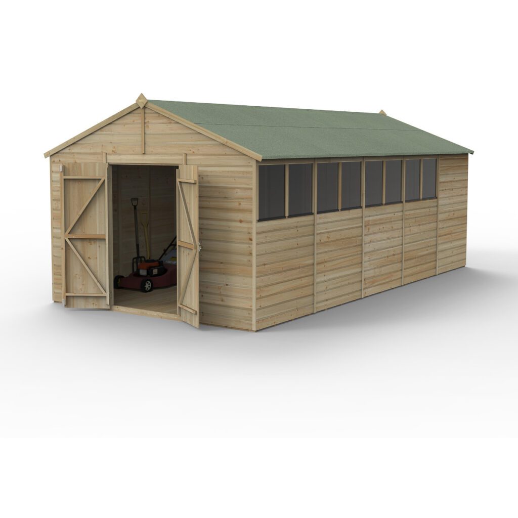 Beckwood 10×20 Apex Shed – 8 Windows – Double Door 5013053196694 2